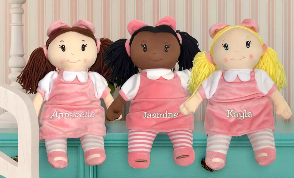 One or Two Personalized Embroidered Little Darlings Plush Dollies from GiftsForYouNow.com (Up to 50% Off) - Primary Image