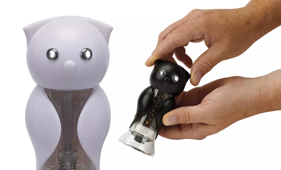 Owl-Shaped Salt and Pepper Grinder Set - Second Medium