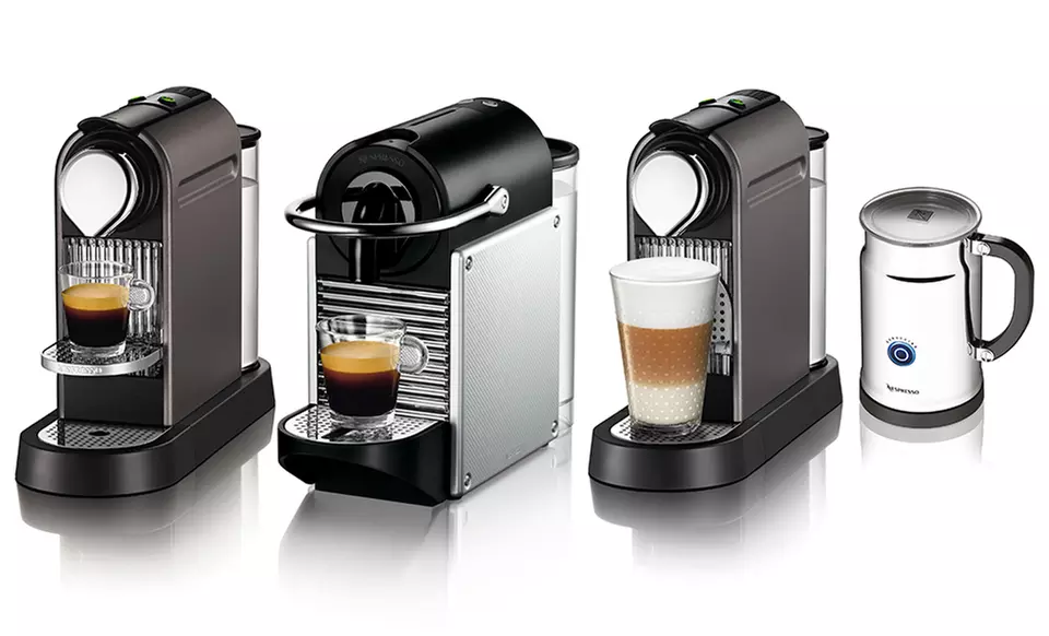 Nespresso Espresso Machines. Multiple Machines and Bundles Available from $129.99–$174.99. - Primary Image