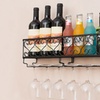 Image 1: Wall-Mounted Wine Glass Rack Goblet and Bottle Storage
