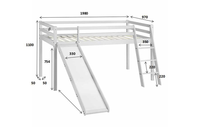 Image 8: Cabin Bed Mid-Sleeper with Slide
