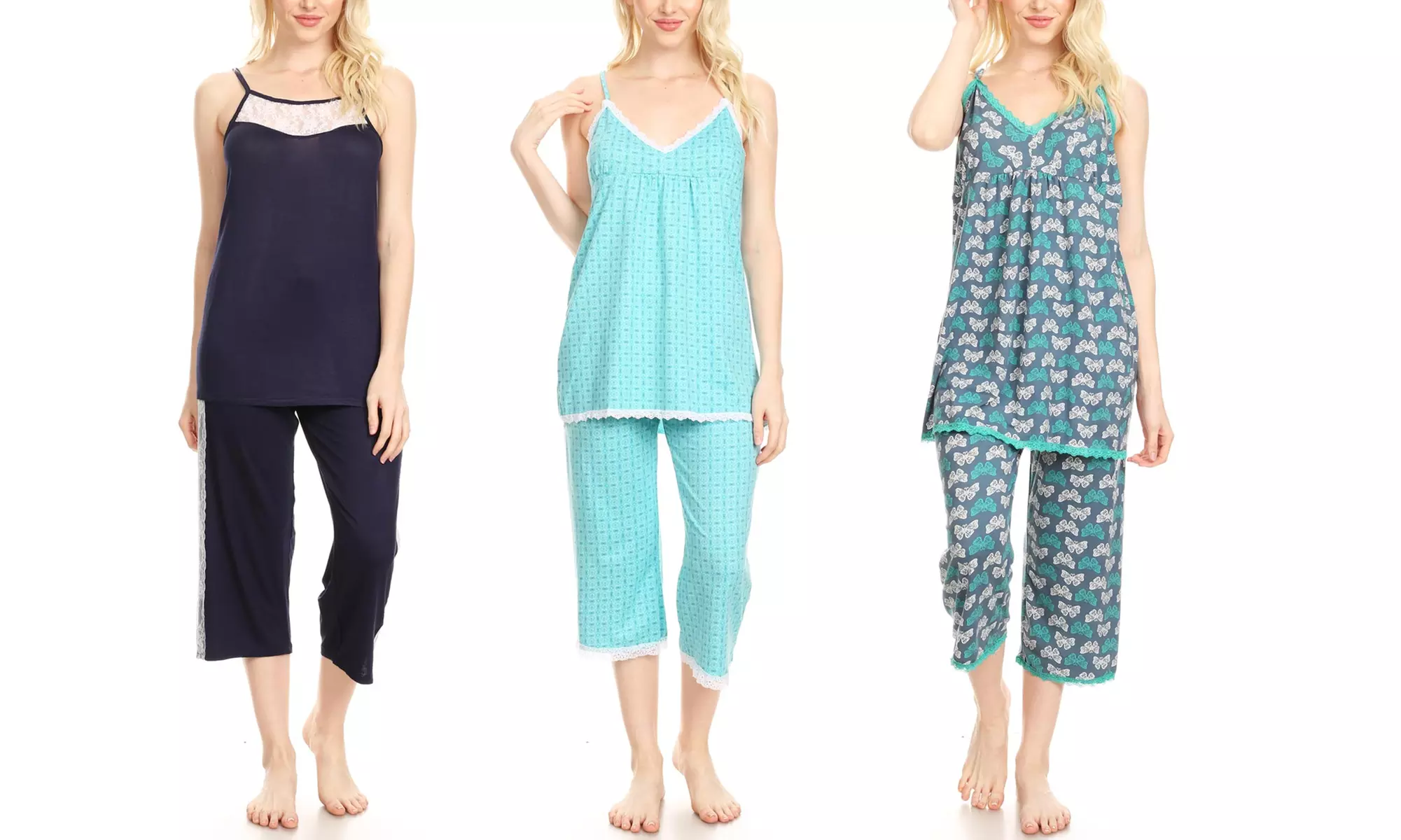 Women's Soft and Comfy Capri Pant Pajama Set - Primary Image