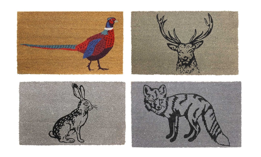 Image 1: Animal-Themed Coir Doormat