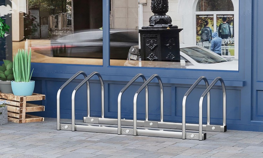 Image 16: HomCom Bike Parking Rack