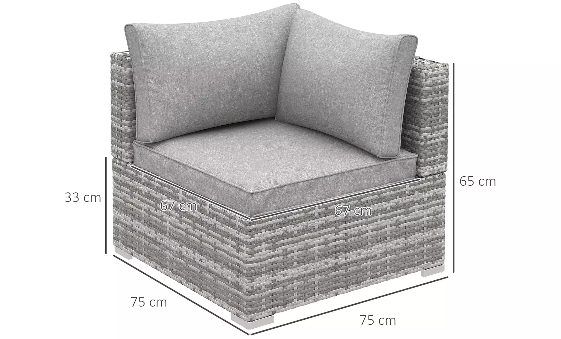 Outsunny Outdoor PE Rattan-Effect Corner Sofa - Image 7