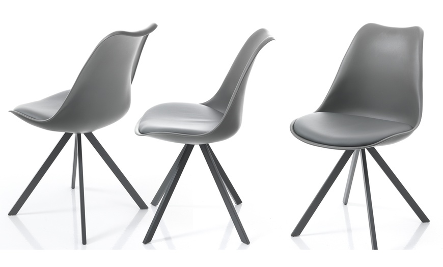 Image 3: Oresteluchetta Lot de 4 chaises avec sièges rembourrés SMART SLIM