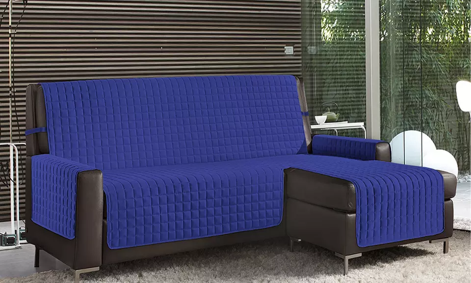 Copridivano trapuntato antimacchia con penisola