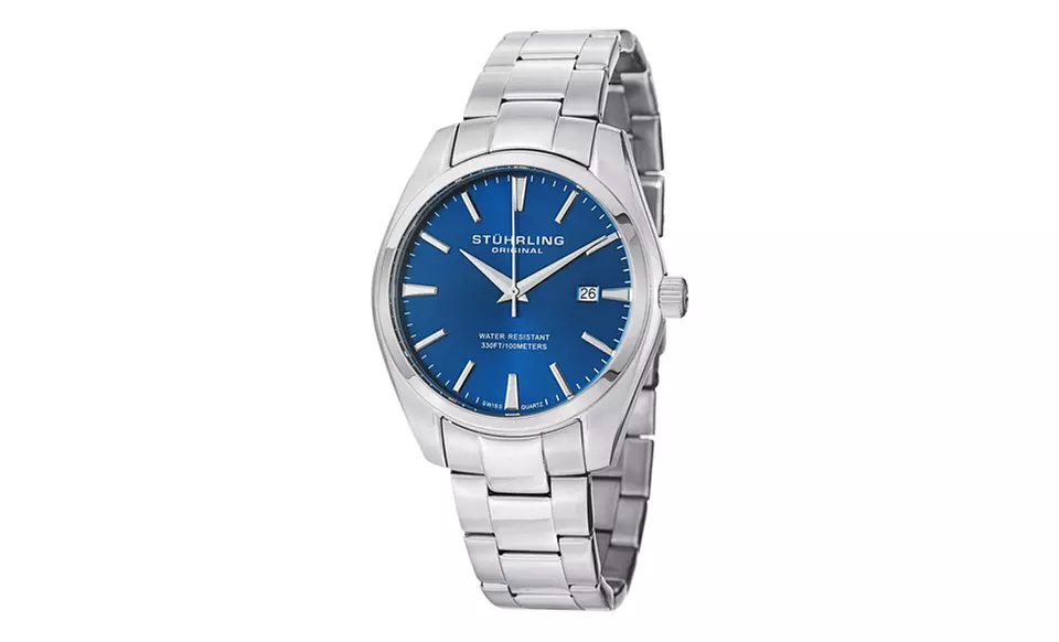 Stuhrling Original Men's Classic Stainless Steel Bracelet Watches. Three Styles Available. Free Returns. - Second Medium