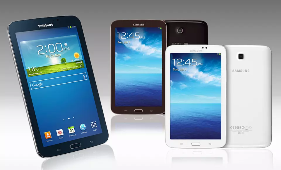 Samsung 7" Galaxy Tab 3 8GB Android Tablet in Black, Brown, or White (SM-T210) (Manufacturer Refurbished). Free Returns. - Primary Image