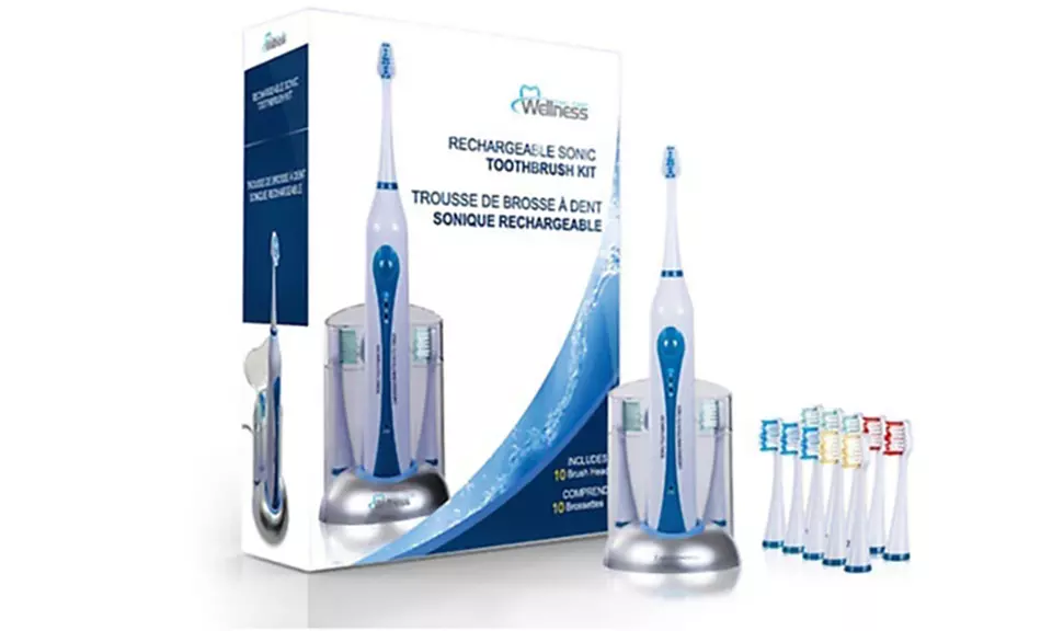 Wellness Oral Care Ultrasonic Toothbrush w/ 10 Heads and Dock Charger - Primary Image