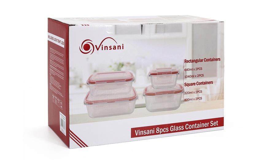 Image 6: Vinsani Ten-Piece Glass Container Set