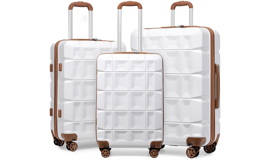 Image 25: One or Four Lightweight Hard Shell ABS Suitcases with TSA Locks