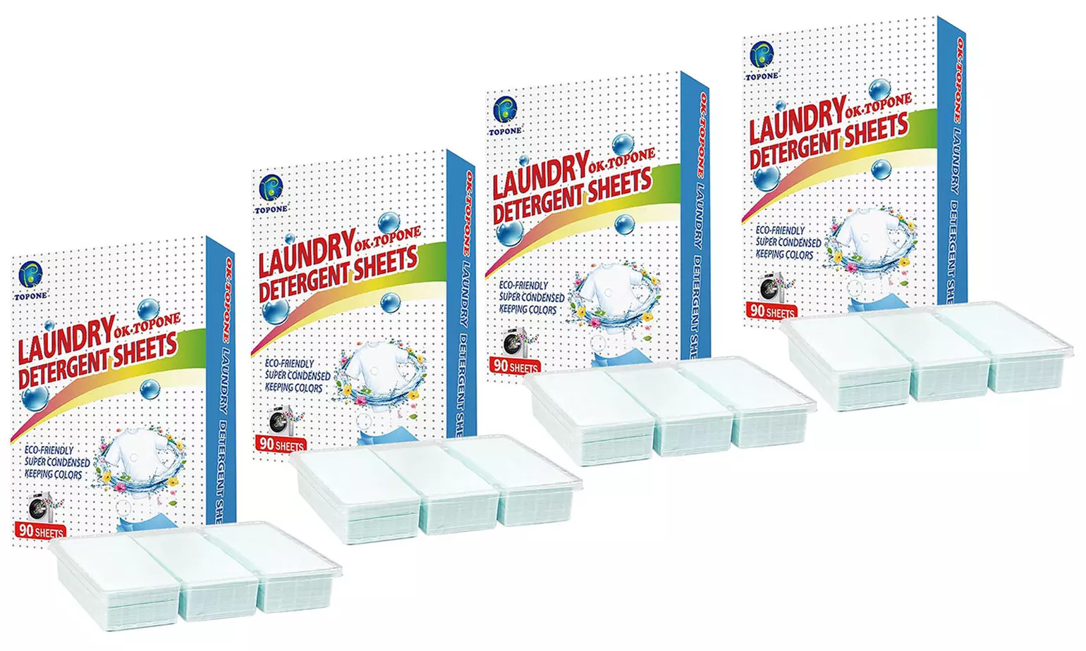 Paquete de 90 hojas de detergente soluble ecológico