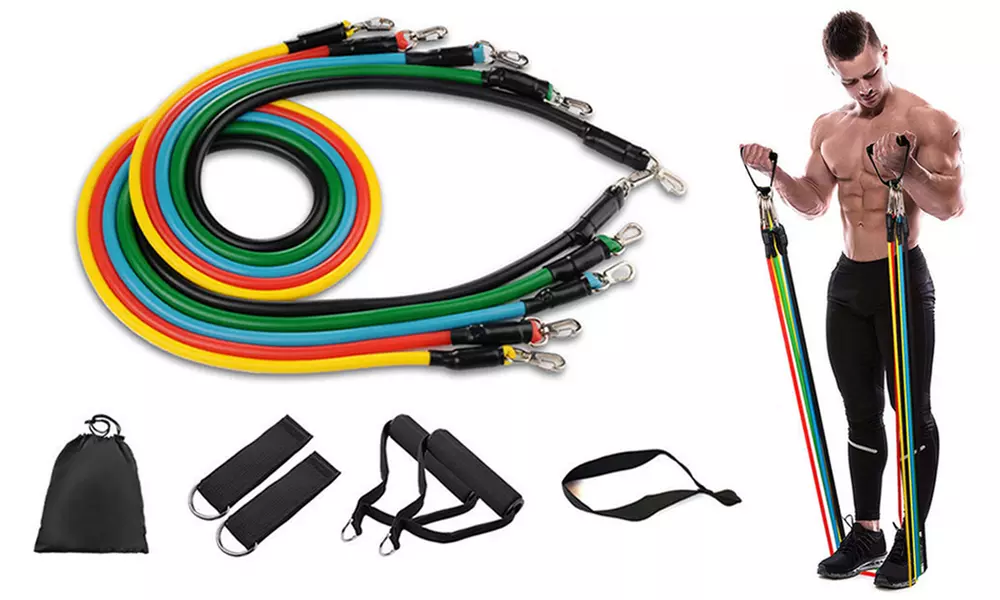 11-Piece Fitness Resistance Band Set: One ($26.95) or Two ($44.95) - Primary Image