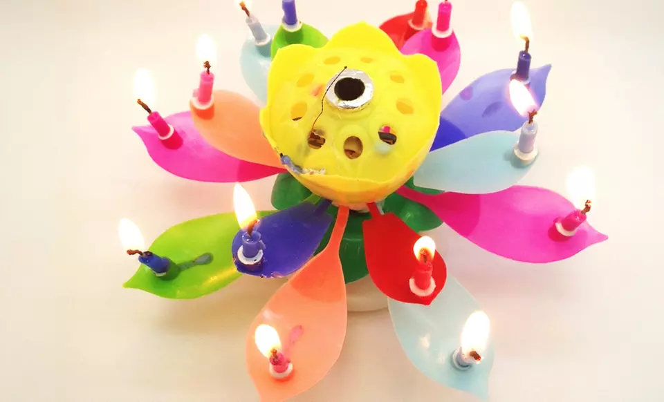 2-Pack of Magic Musical Happy Birthday Flower Candles - Primary Image