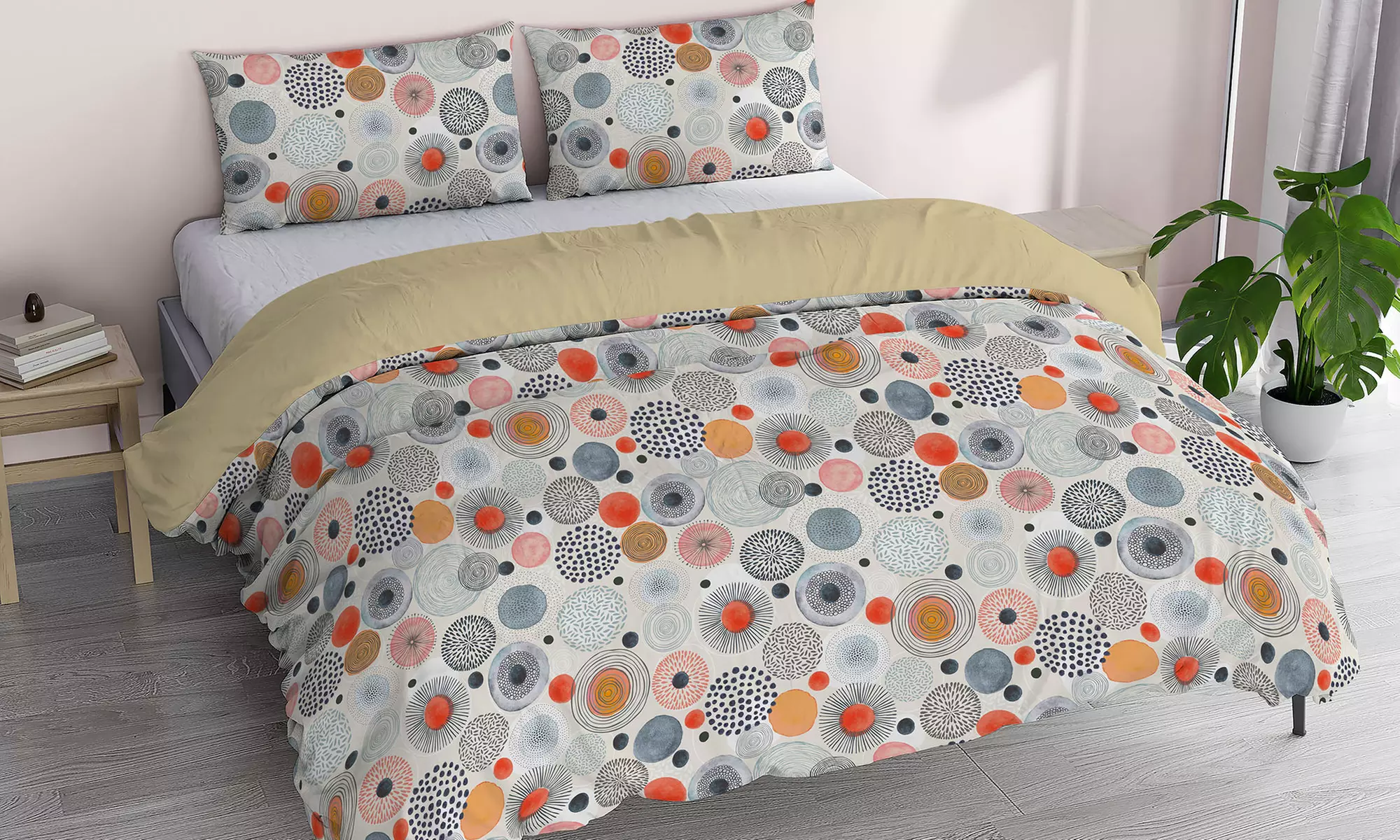 Ensemble de literie fantaisie, effet "peau de pêche"