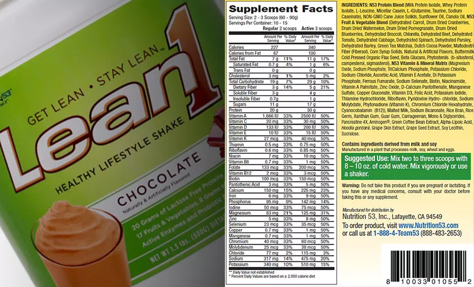 Lean1 Fat Burning Meal-Replacement Shake Mix. Multiple Flavors Available. - Second Medium