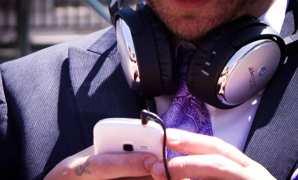 Able Planet True Fidelity Active Noise-Canceling Around-the-Ear Headphones with Inline Mic and Music Controls - Second Medium
