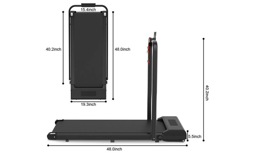 Image 8: 2-in-1 Foldable Treadmill with 0-6.25 MPH Speed in Various Colors
