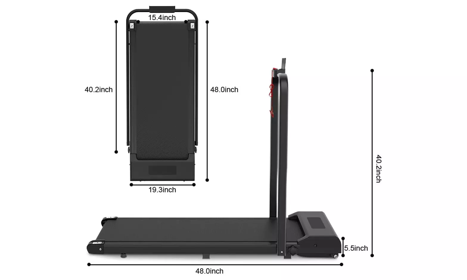 2-in-1 Foldable Treadmill with 0-6.25 MPH Speed in Various Colors