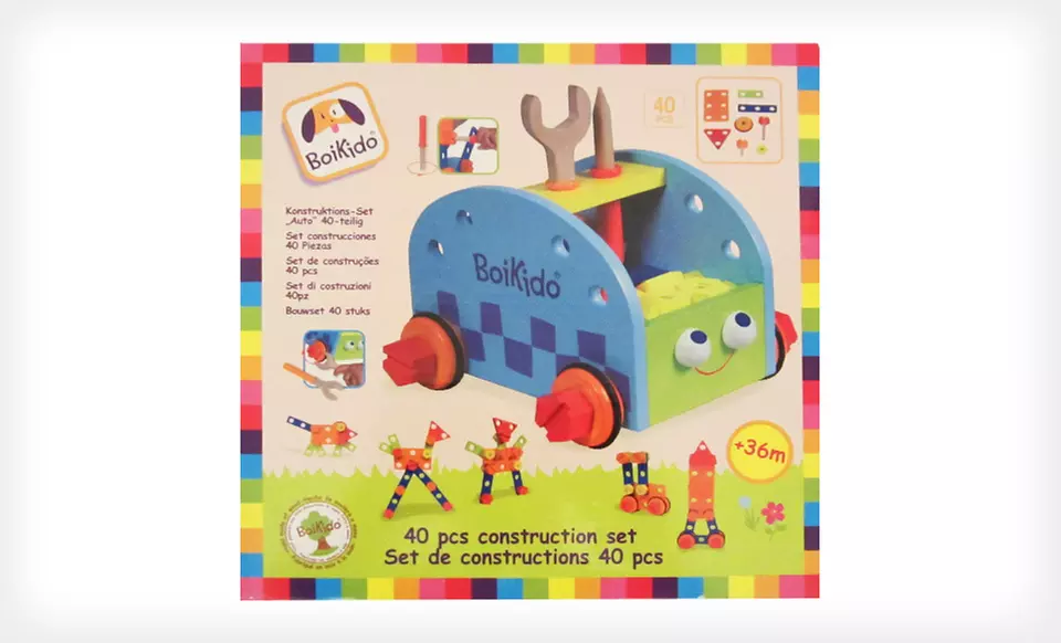 $29.99 for a Boikido Wooden Construction Toolbox 40-Piece Set ($39.99 List Price). Free Shipping and Returns. - Second Medium