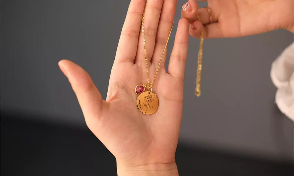 Halskette mit Geburtsblume von Justyling