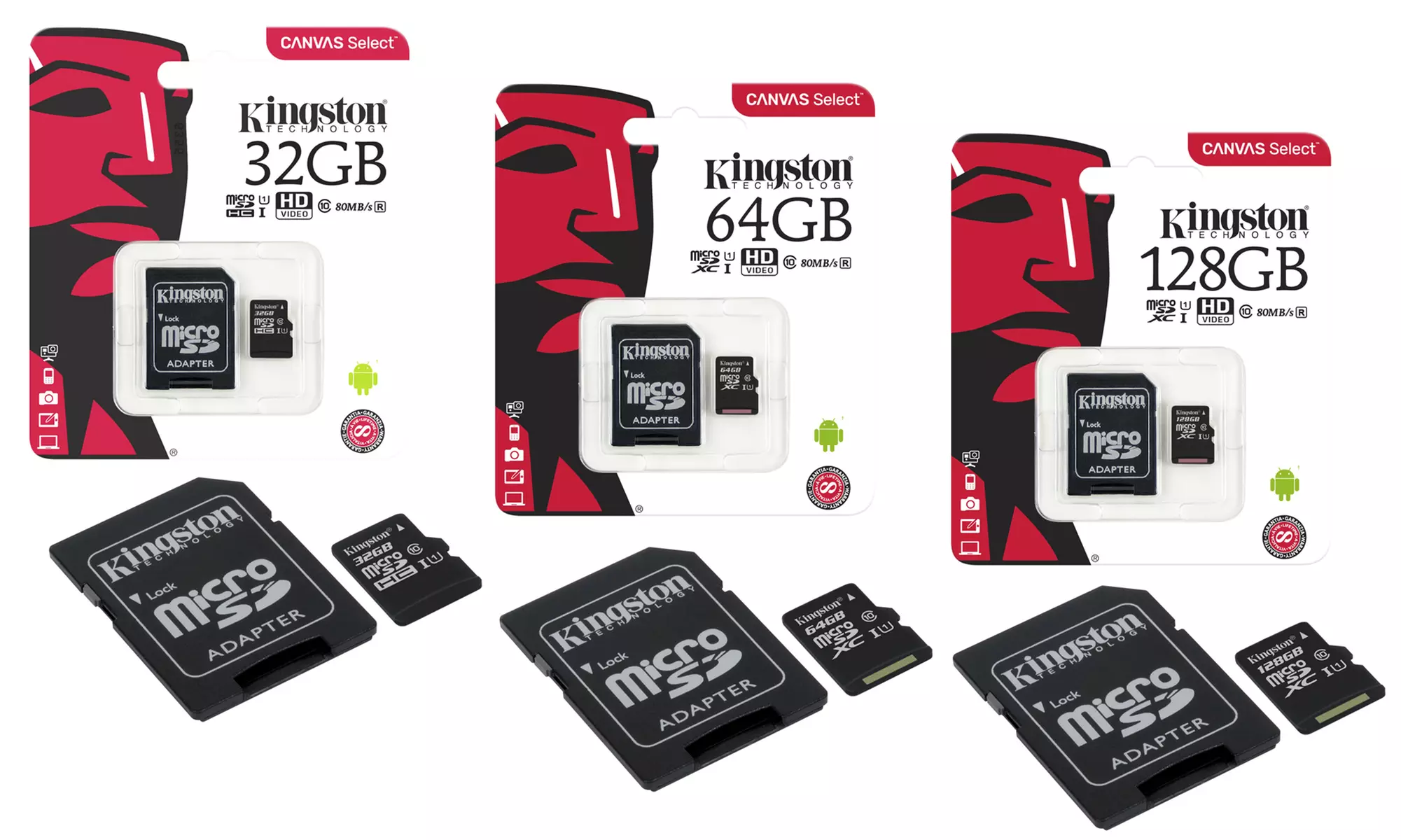 Cartes Kingston MicroSD UHS-1, en 32, 64 ou 128 Go - Primary Image