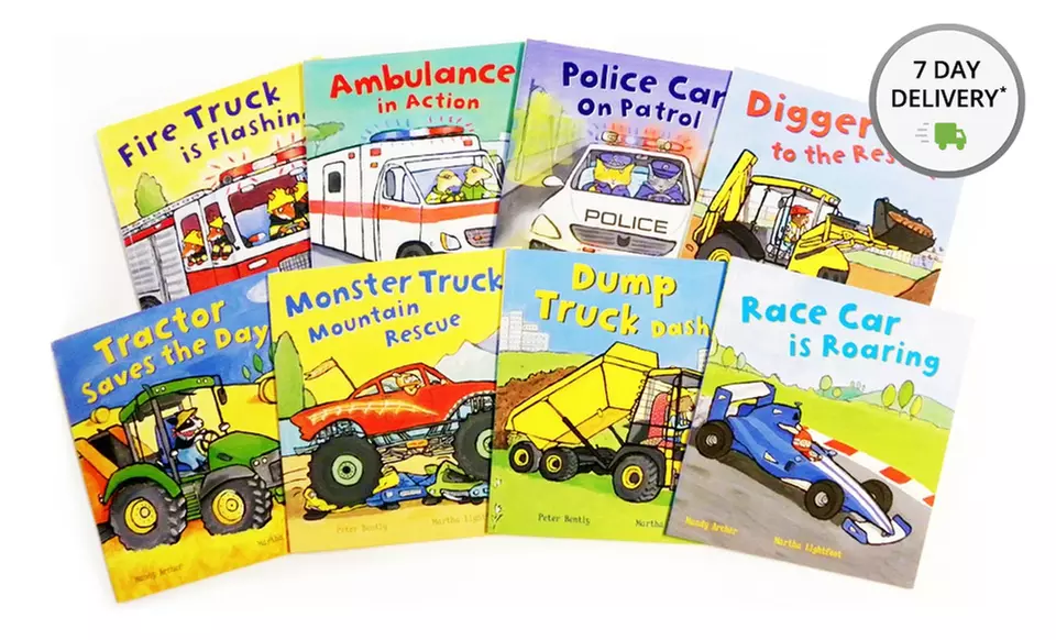 Busy Wheels Children’s 8-Book Bundle - Primary Image