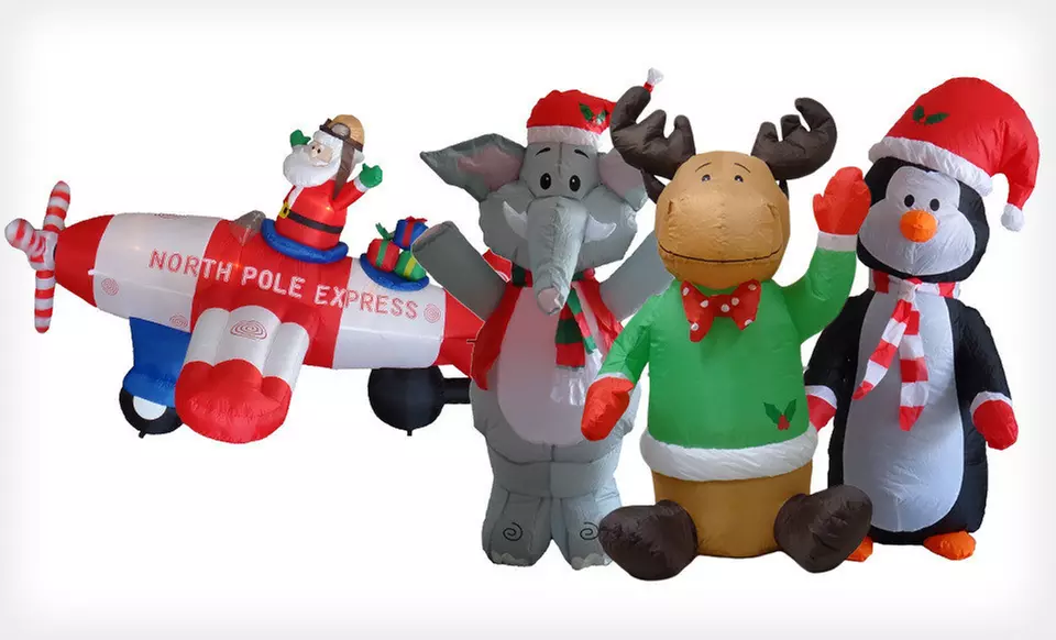 Penguin, Elephant, Reindeer, or Santa Claus Airplane Christmas Inflatable (Up to 54% Off). Free Shipping and Returns. - Primary Image