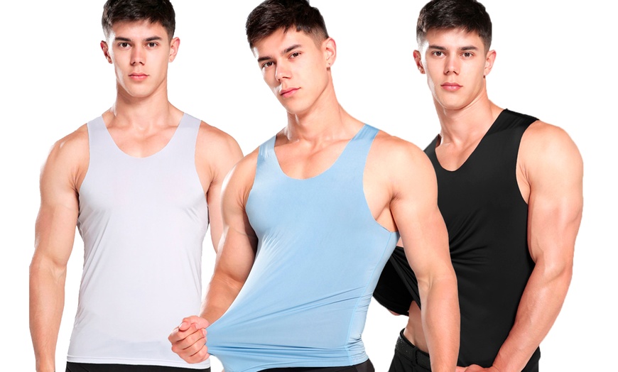 Image 1: Three-Pack of Men's Vests