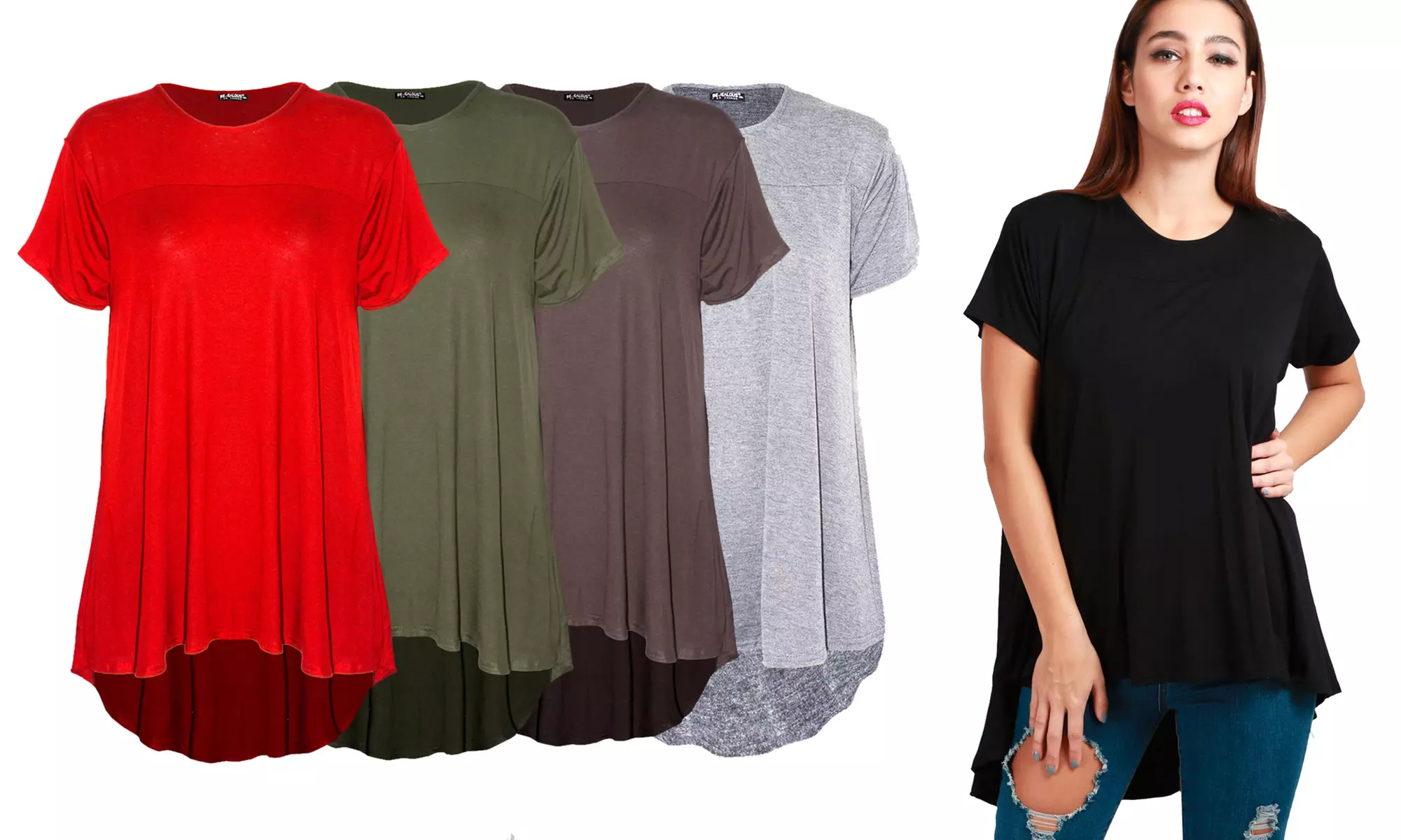 T-shirt ample uni pour femme - Primary Image