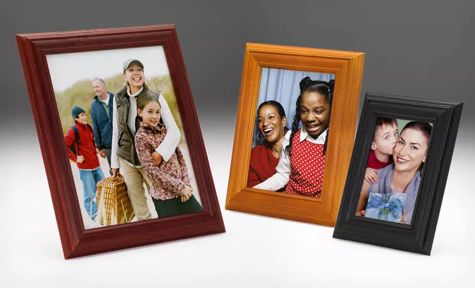 Four-Pack of Home Basics Wooden Picture Frames (Up to 90% Off). Three Sizes Available. Free Returns. - Primary Image