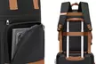 KONO wasserabweisender Rucksack mit Laptopfach und USB-Anschluss in Creme/Braun oder Schwarz/Braun - Second Medium