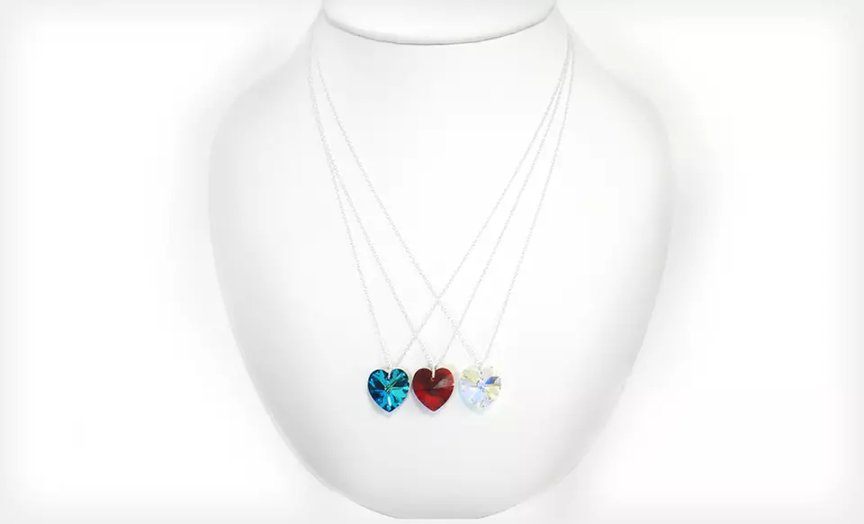 $8 for a Heart Pendant with Swarovski Elements Crystals ($75 List Price). Three Colors Available. Free Returns. - Second Medium