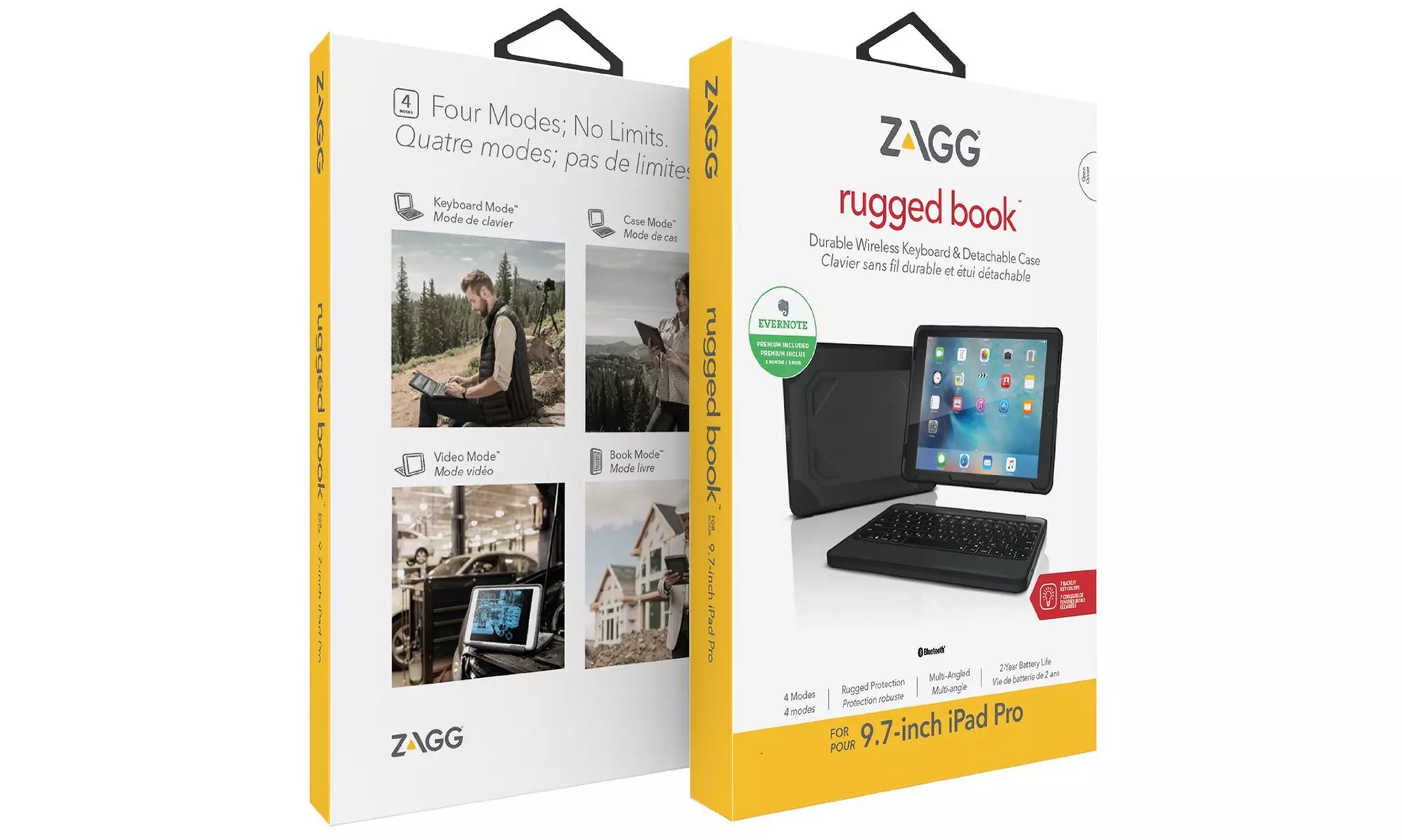Zagg Rugged Book Durable Case with Detachable Backlit Bluetooth Keyboard for iPad Pro 9.7 - Second Medium