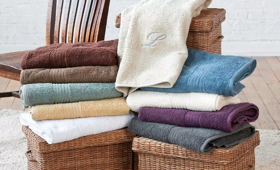 3- or 6-Piece Spa Collection Monogrammed Egyptian Cotton Towel Set (Up to 57% Off). 10 Colors. Free Shipping & Returns. - Primary Image