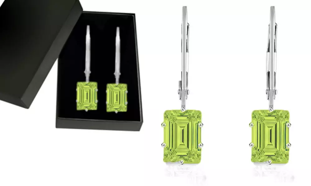 2.00 CTTW Peridot Gemstone Leverback Earrings by Valencia Gems - Primary Image