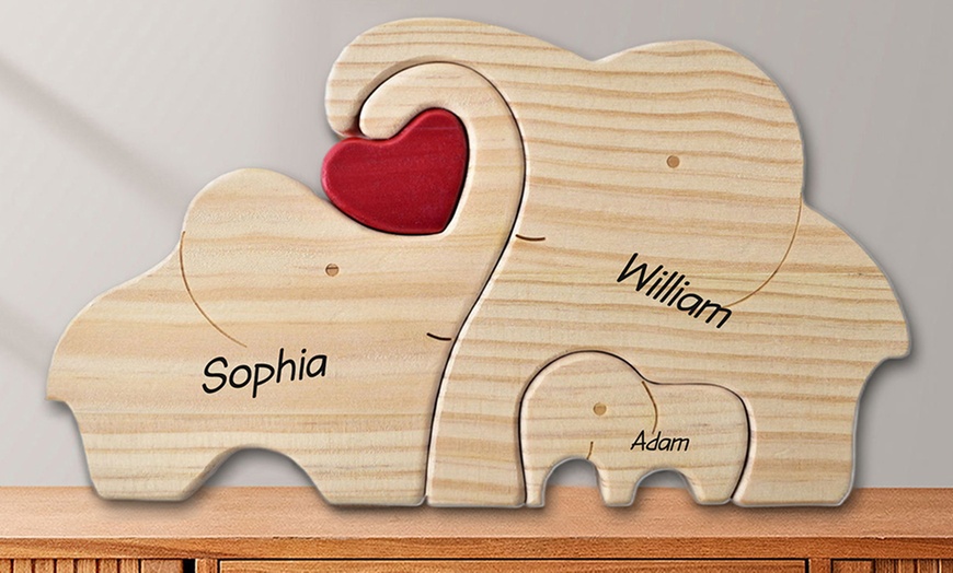 Image 2: Create a Personalized Wooden Family Puzzle with Your Names! 