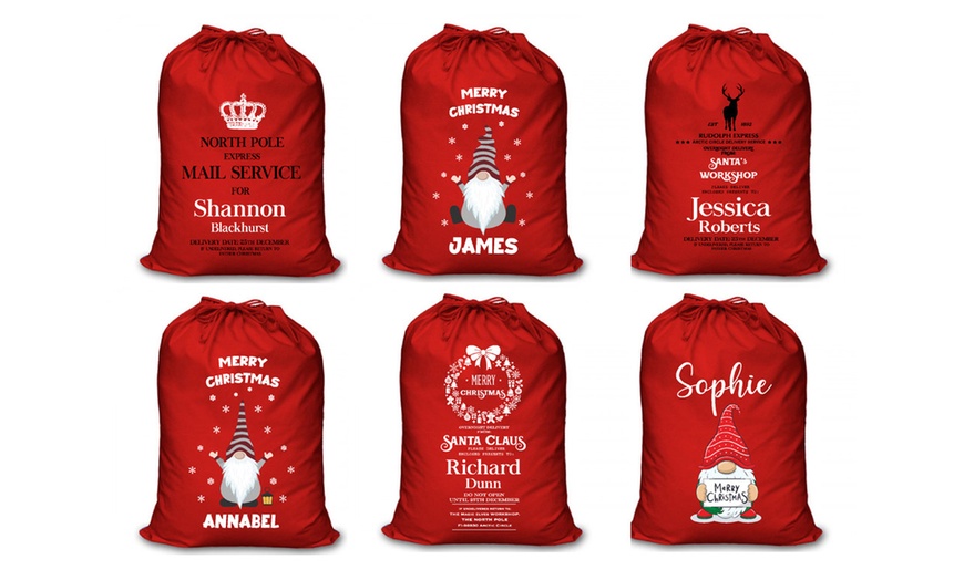 Image 3: Personalized Red Christmas Santa Sack 