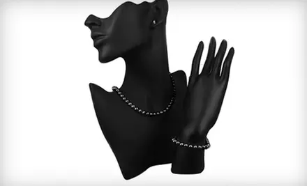 $29 for a Necklace, Earrings, and Bracelet with White or Black Pearls ($295 List Price). Free Shipping. - Second Medium