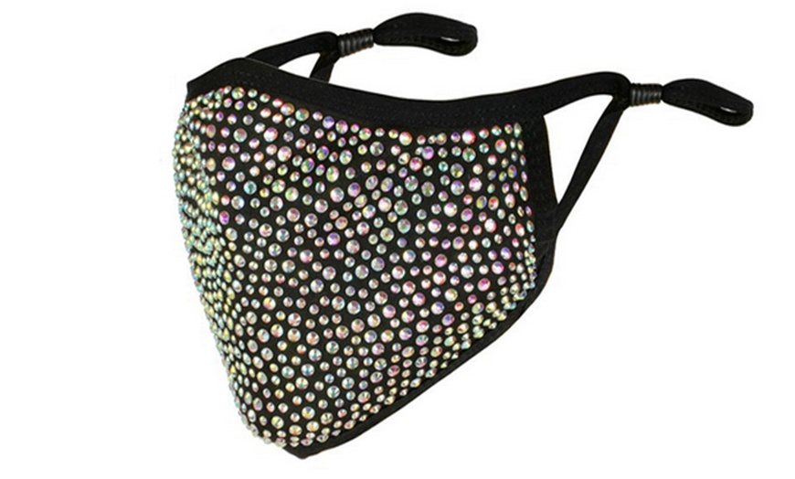 Image 3: One or Three Rhinestone Face Masks