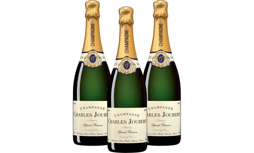 Image 1: 3 oder 6 Flaschen Charles Joubert Champagne Brut AOC (bis zu 37,33€/L)