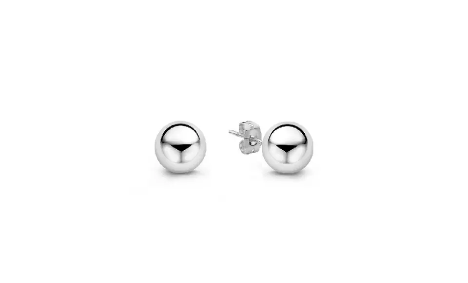 14K Solid White Gold Ball Stud Earrings From $12.99–$17.99 - Second Medium