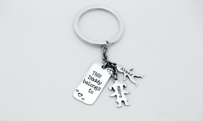 silver engraved keychain