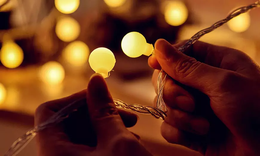 Image 3: LED Frosted Globe String Lights