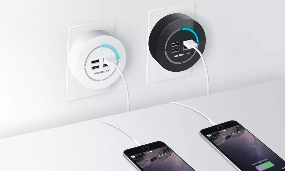 Merkury Innovations Quad 4.2-Amp 4-Port USB Wall Charger - Primary Image