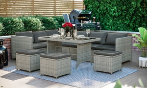 Garden Vida Belgrave Nine-Seater Rattan-Effect Furniture Set