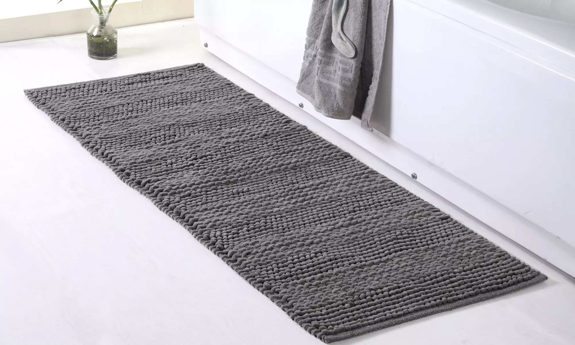 Braided Chenille-Loop Oversized 22" x 60" Bath Rug - Primary Image