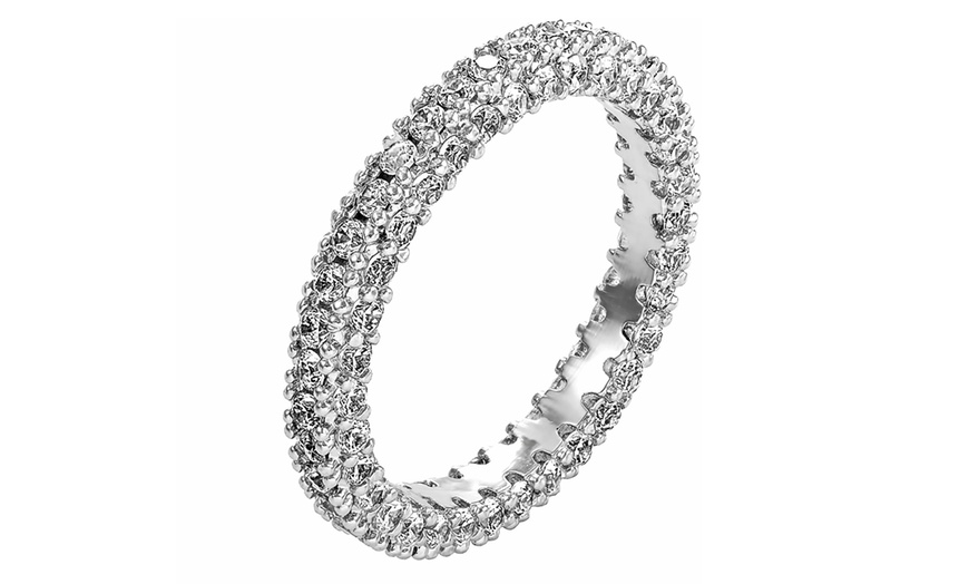 Image 2: Eternity Band Ring with Cubic Zirconia Crystals