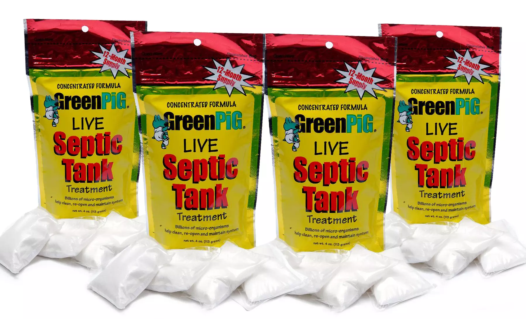 4-Year Supply of Green Pig Septic Tank Treatment - Primary Image